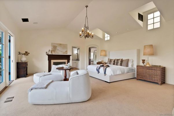 Bedroom, Chandelier, Fireplace, Interior, Recessed Lighting