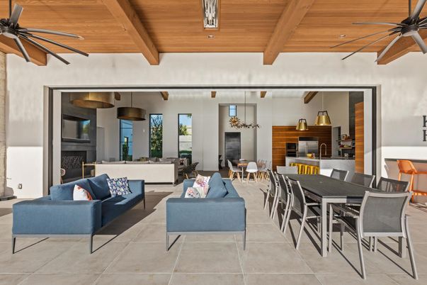 Dining room, Fireplace, Interior, Living room, Pendant Lights, Wooden Beams, Wooden Ceilings