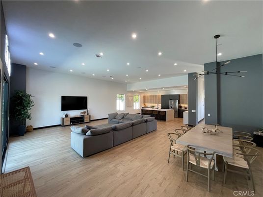 Dining room, Interior, Kitchen, Living room, Pendant Lights, Recessed Lighting, Wood Texture Flooring