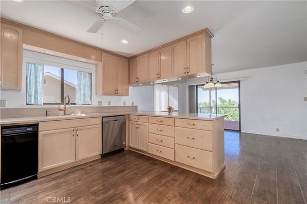 Interior, Kitchen, Recessed Lighting, Wood Texture Flooring