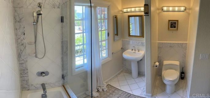 Bathroom, Glass Shower, Interior, Marble Walls