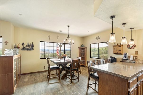 Chandelier, Dining room, Interior, Pendant Lights, Wood Texture Flooring
