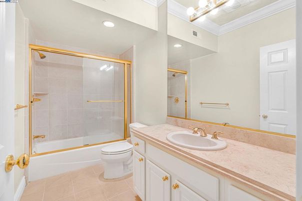 Bathroom, Glass Shower, Interior, Recessed Lighting, Tile Countertops