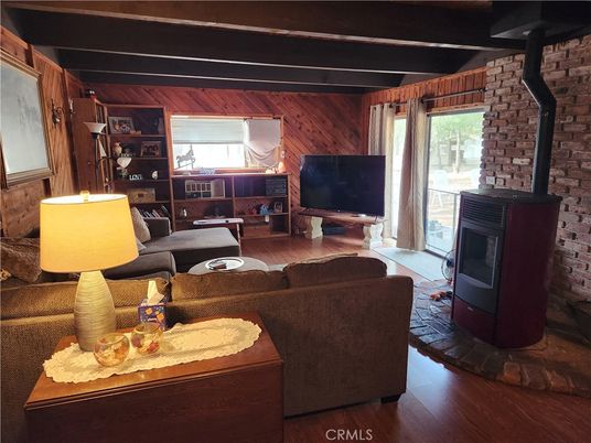 Fireplace, Interior, Living room, Stone Walls, Wood Texture Flooring, Wooden Walls