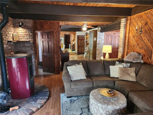 Interior, Living room, Stone Walls, Wooden Beams, Wood Texture Flooring