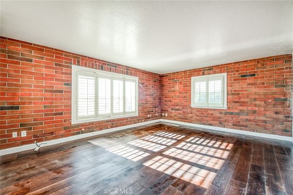 Empty room, Interior, Stone Walls, Wood Texture Flooring