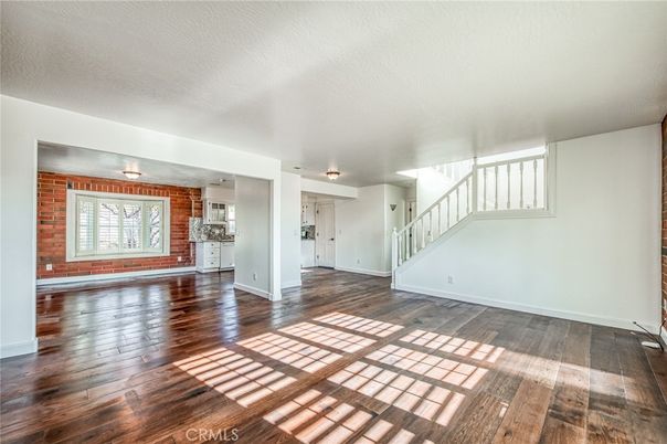 Empty room, Interior, Stone Walls, Wood Texture Flooring