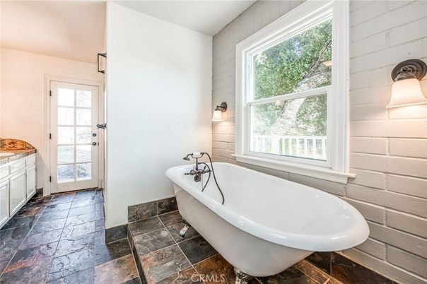 Bathroom, Free Standing Baths, Interior, Stone Walls