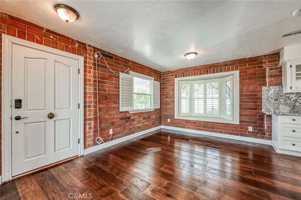 Empty room, Interior, Stone Walls, Wood Texture Flooring