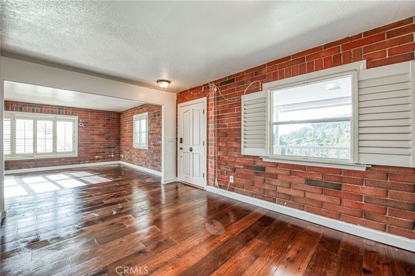 Empty room, Interior, Stone Walls, Wood Texture Flooring