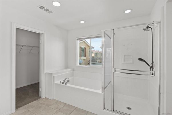 Bathroom, Glass Shower, Interior, Recessed Lighting, Walk-in Closets