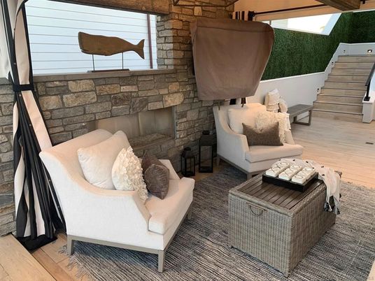 Exterior, Fireplace, Stone Walls