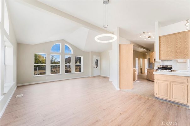 Interior, Kitchen, Pendant Lights, Wood Texture Flooring
