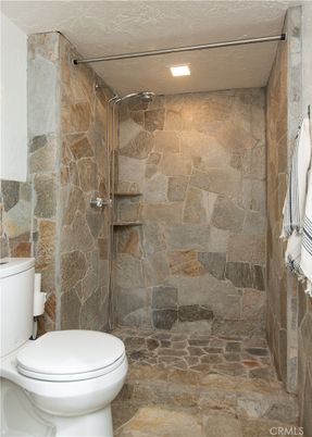 Bathroom, Interior, Recessed Lighting, Stone Walls