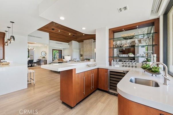 Interior, Kitchen, Living room, Pendant Lights, Recessed Lighting, Wooden Ceilings, Wood Texture Flooring