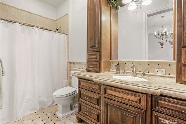 Bathroom, Chandelier, Interior