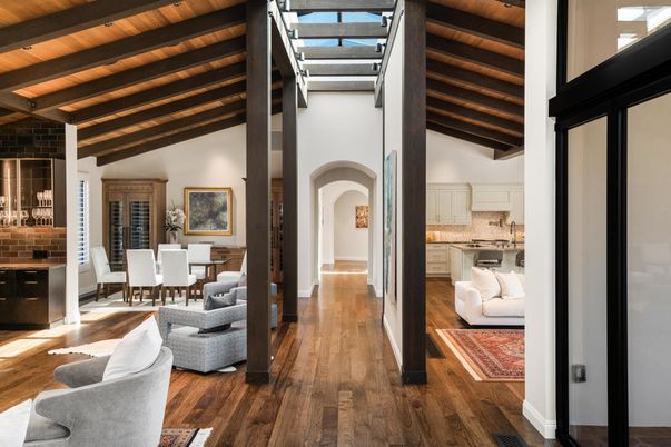 Dining room, Interior, Kitchen, Wooden Beams, Wooden Ceilings, Wood Texture Flooring