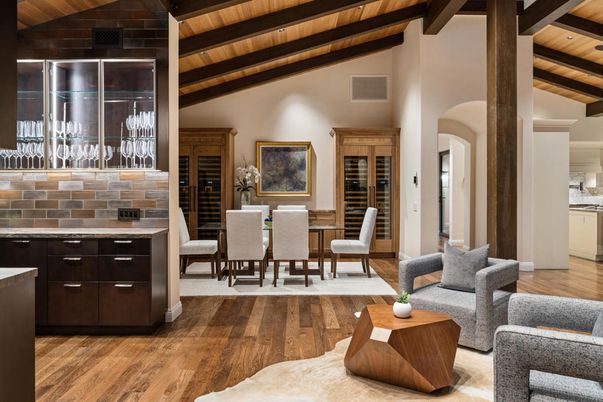 Dining room, Interior, Living room, Wooden Beams, Wooden Ceilings, Wood Texture Flooring