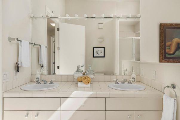 Bathroom, Dual Sink Vanities, Interior, Tile Countertops