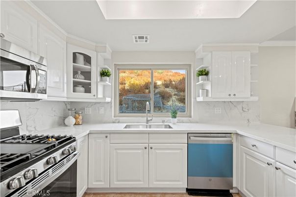 Interior, Kitchen, Marble Walls, Stainless Steel Appliances