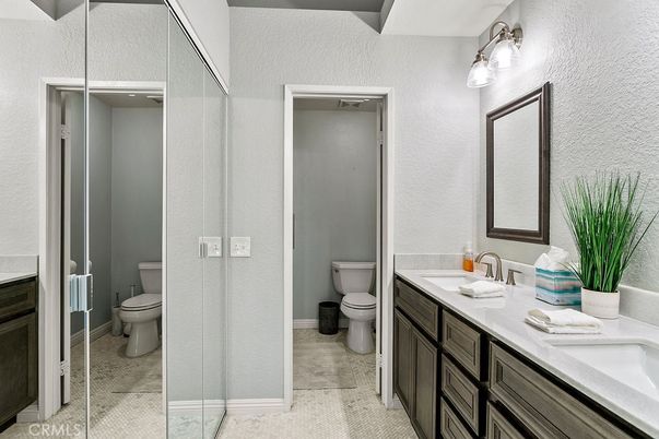 Bathroom, Dual Sink Vanities, Glass Shower, Interior