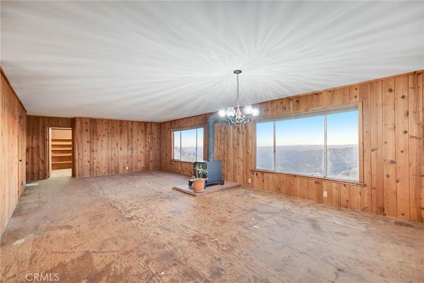 Chandelier, Empty room, Interior, Wooden Walls