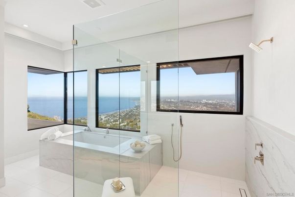 Bathroom, Glass Shower, Interior, Recessed Lighting, Water