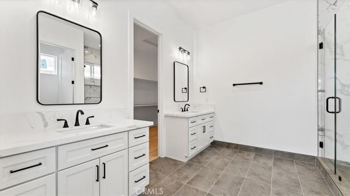 Bathroom, Dual Sink Vanities, Glass Shower, Interior