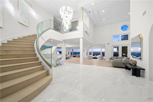 Chandelier, Interior, Marble, Recessed Lighting