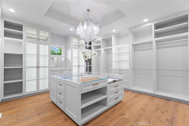 Chandelier, Interior, Recessed Lighting, Walk-in Closets, Wood Texture Flooring