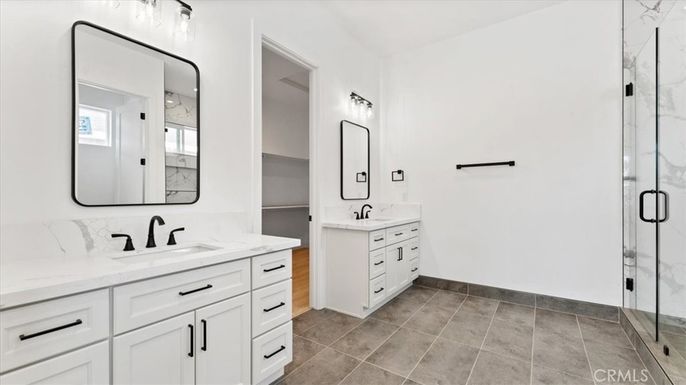 Bathroom, Dual Sink Vanities, Glass Shower, Interior