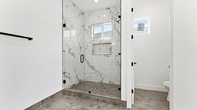 Bathroom, Glass Shower, Interior, Marble Walls, Recessed Lighting