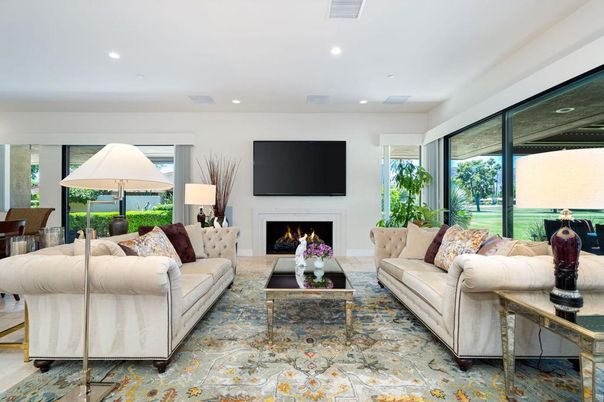 Fireplace, Interior, Living room, Recessed Lighting