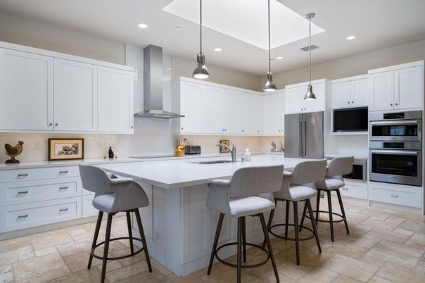 Interior, Kitchen, Pendant Lights, Recessed Lighting, Stainless Steel Appliances