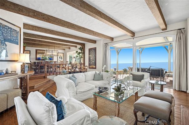Chandelier, Dining room, Interior, Living room, Pendant Lights, Water, Wooden Beams, Wood Texture Flooring