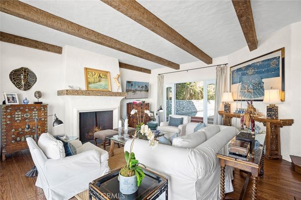 Fireplace, Interior, Living room, Wooden Beams, Wood Texture Flooring