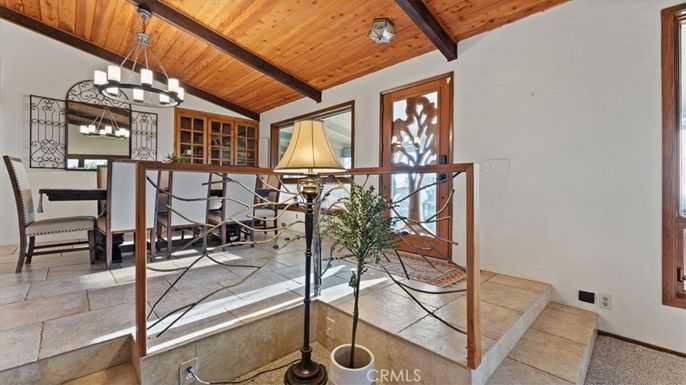 Chandelier, Dining room, Interior, Wooden Beams, Wooden Ceilings