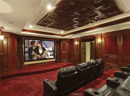 Home Theatre Room, Interior, Projection Screen, Recessed Lighting, Theatre Room