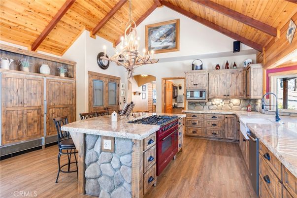 Chandelier, Interior, Kitchen, Wooden Beams, Wooden Ceilings, Wood Texture Flooring