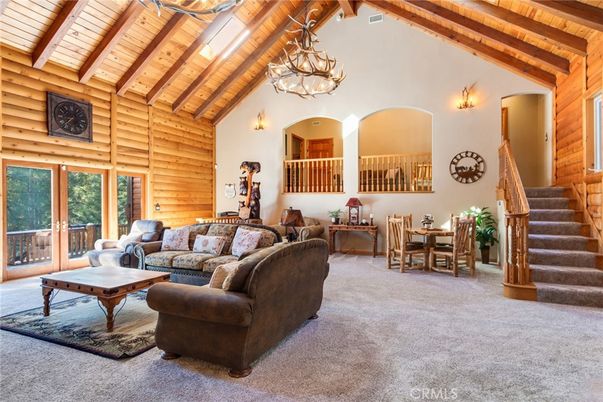 Chandelier, Dining room, Interior, Living room, Wooden Beams, Wooden Ceilings, Wooden Walls