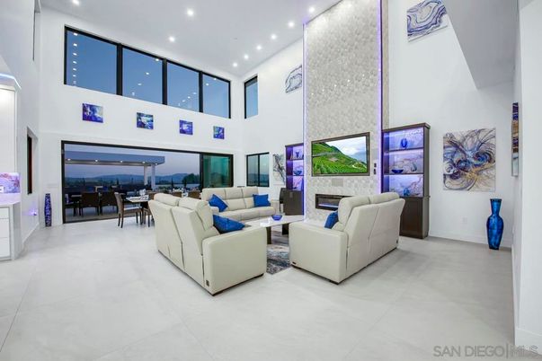 Dining room, Fireplace, Interior, Living room, Recessed Lighting