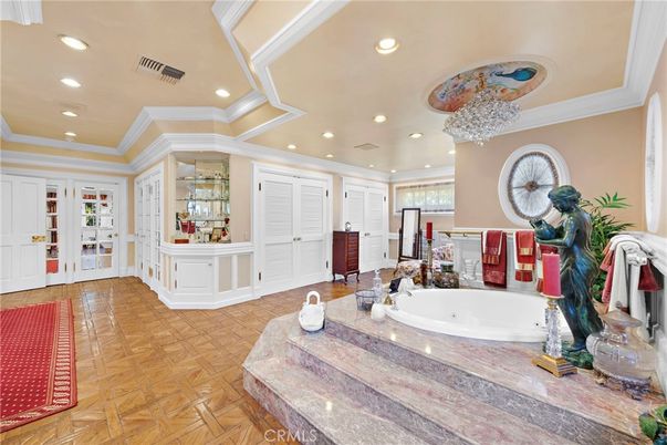 Bathroom, Interior, Recessed Lighting, Wood Texture Flooring