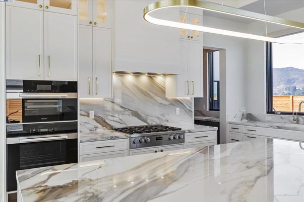 Interior, Kitchen, Marble Walls, Stainless Steel Appliances