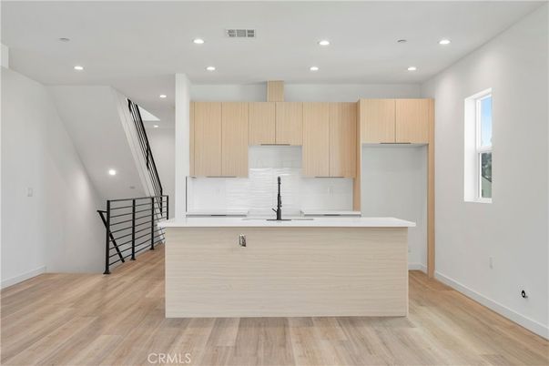 Interior, Kitchen, Recessed Lighting, Wood Texture Flooring