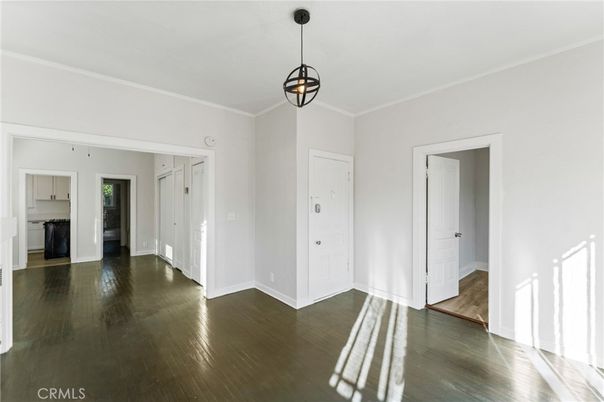 Empty room, Interior, Pendant Lights, Wood Texture Flooring