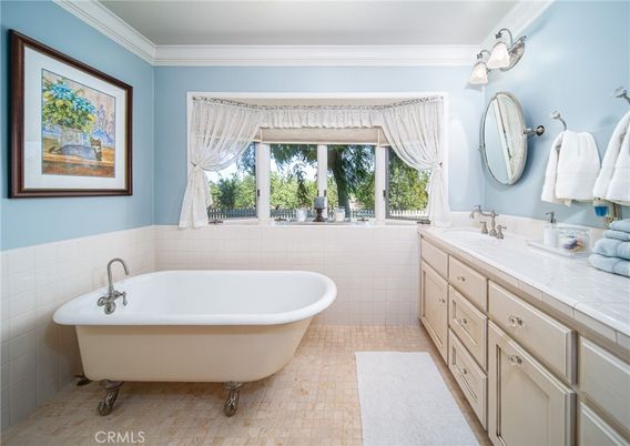 Bathroom, Dual Sink Vanities, Free Standing Baths, Interior, Tile Countertops