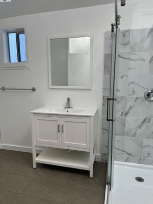 Bathroom, Glass Shower, Interior, Marble Walls
