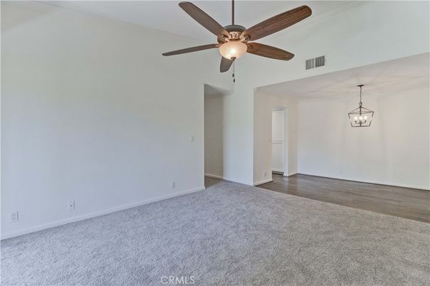 Empty room, Interior, Pendant Lights, Wood Texture Flooring