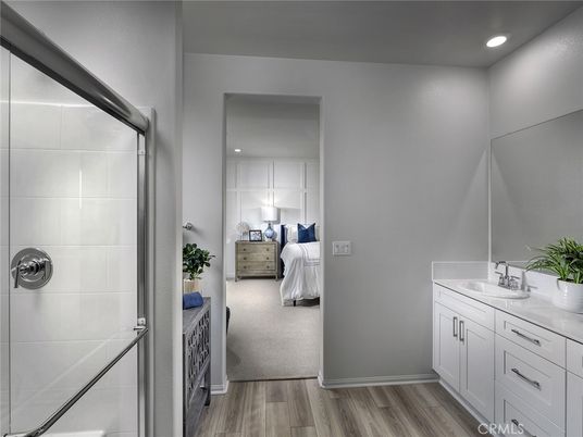 Bathroom, Bedroom, Interior, Recessed Lighting, Wood Texture Flooring