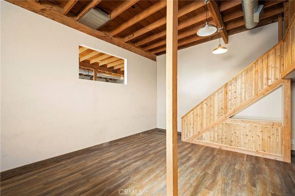 Empty room, Interior, Pendant Lights, Wooden Beams, Wooden Ceilings, Wood Texture Flooring
